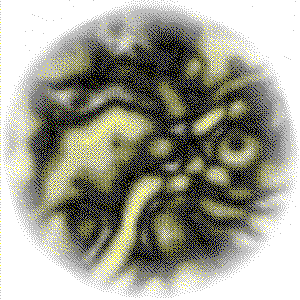 macular degeneration test - Dark color blob simulation